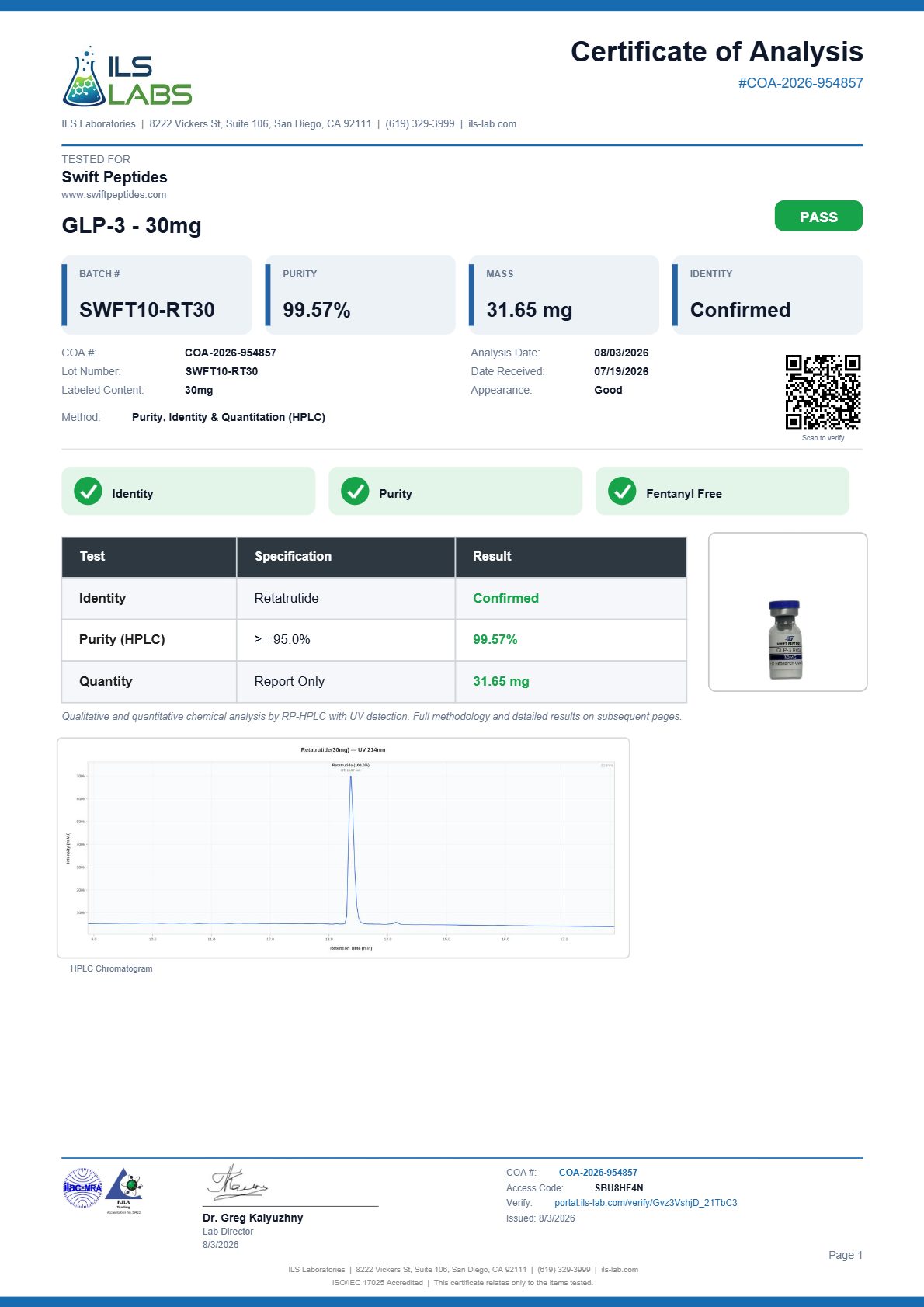 GLP-3 - 30mg latest COA